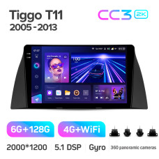 Android head unit Teyes CC3 6+128 Gb with 360° surround view° Chery Tiggo T11 1 2005 - 2013 9" 2k