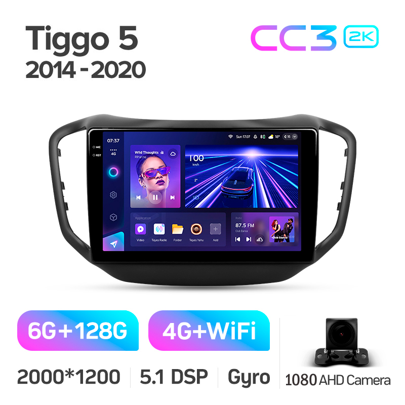 Android head unit Teyes CC3 6+128 Gb Chery Tiggo 5 2014 - 2018 10" 2k