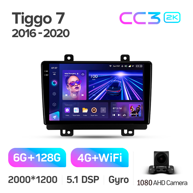 Android head unit Teyes CC3 6+128 Gb Chery Tiggo 7 1 2016-2020 (F1) 9" 2k (L1)