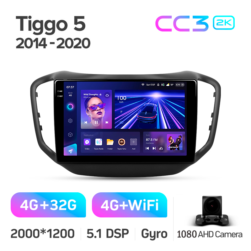 Android head unit Teyes CC3 4+32 Gb Chery Tiggo 5 2014 - 2018 10" 2k