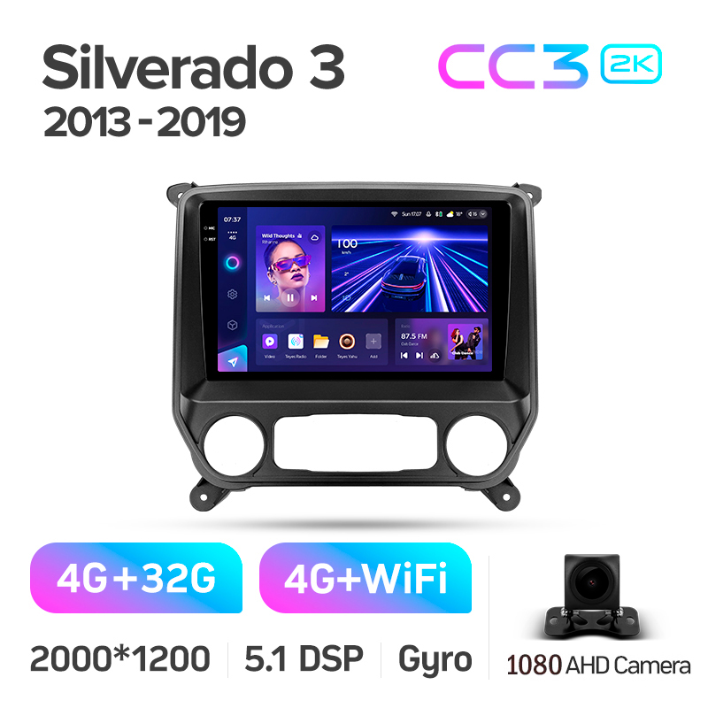 Android head unit Teyes CC3 4+32 Gb Chevrolet Silverado 3 GMTK2 2013-2019 10" 2k