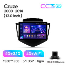 Android head unit Teyes CC3 4+32 Gb Chevrolet Cruze J300 2008-2014 13" 2k