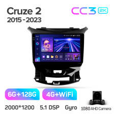 Android head unit Teyes CC3 6+128 Gb Chevrolet Cruze 2 2015-2023 9" 2k