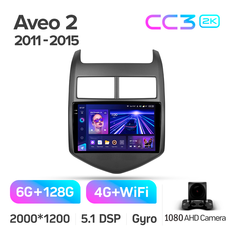 Android head unit Teyes CC3 6+128 Gb Chevrolet Aveo 2 2011-2015 9" 2k