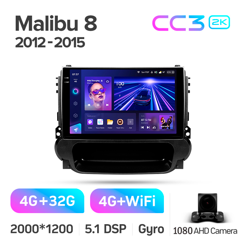 Android head unit Teyes CC3 4+32 Gb Chevrolet Malibu 8 2012-2015 9" 2k