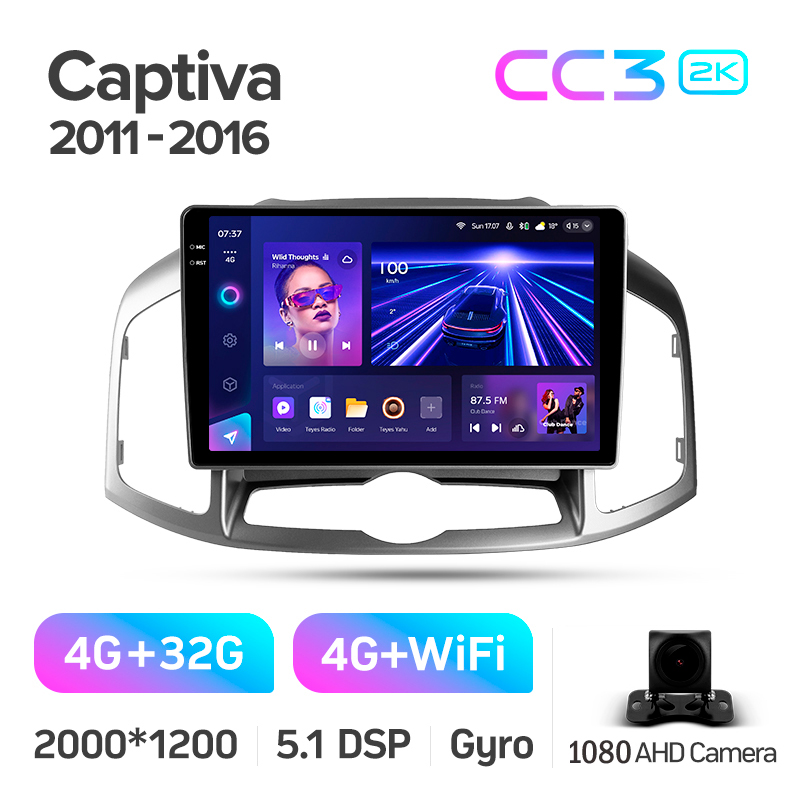 Android head unit Teyes CC3 4+32 Gb Chevrolet Captiva 1 (F2) 2011-2016 10" 2k