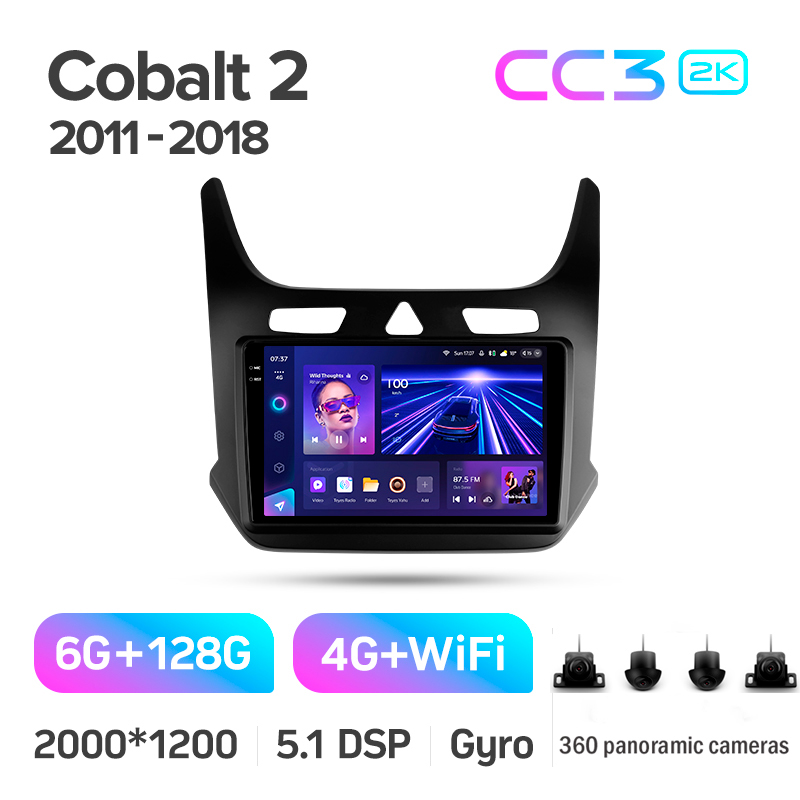 Android head unit Teyes CC3 6+128 Gb with 360° surround view° Chevrolet Cobalt 2 2011 - 2018 9" 2k