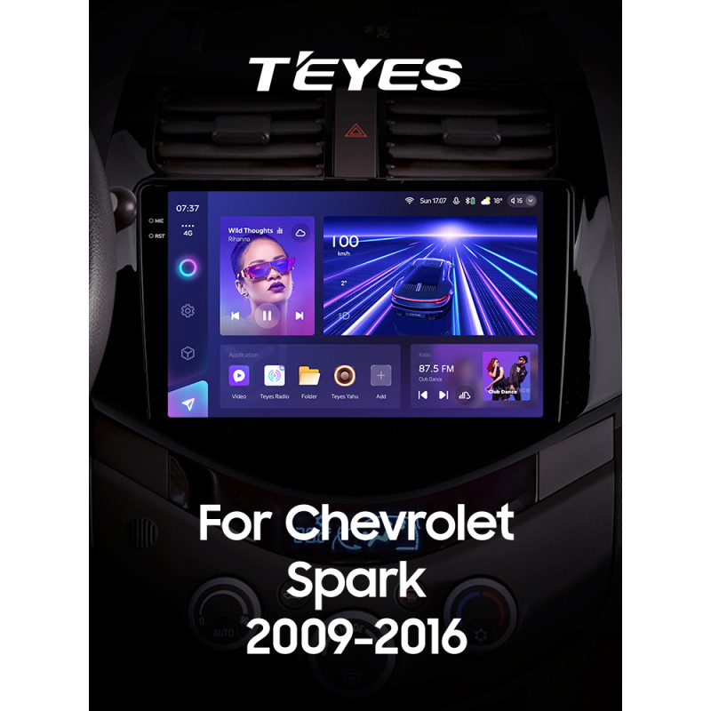 Android head unit Teyes CC3 6+128 Gb Chevrolet Spark M300 2009 - 2016 (F1) 9" 2k
