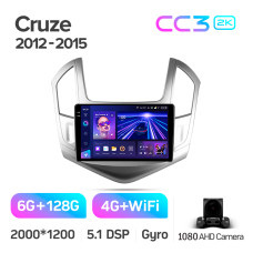 Android head unit Teyes CC3 6+128 Gb Chevrolet Cruze J300 J308 2012-2015 9" 2k (L1)