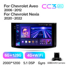Android head unit Teyes CC3 6+128 Gb Chevrolet Aveo T250 2006-2012 Nexia 1 2020-2022 9" 2k