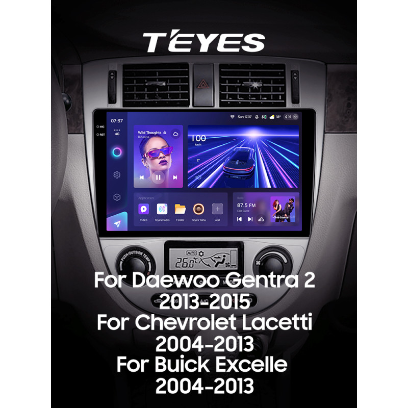Android head unit Teyes CC3 6+128 Gb Chevrolet Lacetti J200 For Buick Excelle Hrv 2004-2013 For Daewoo Gentra 2 2013-2015 (F2) 10" 2k