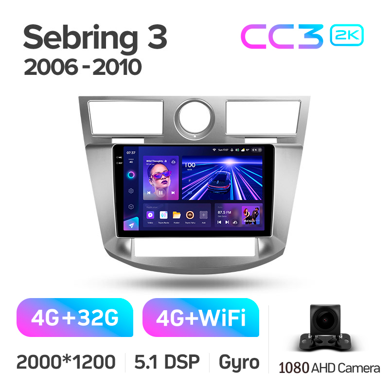 Android head unit Teyes CC3 4+32 Gb Chrysler Sebring 3 JS 2006-2010 9" 2k (L1)