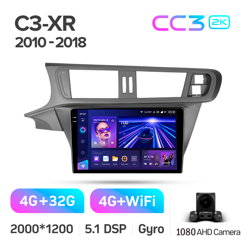Android head unit Teyes CC3 4+32 Gb Citroen C3-XR (F2) 2010-2018 10" 2k