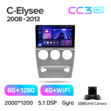 Android head unit Teyes CC3 6+128 Gb Citroen C-Elysee 2008-2013 9" 2k