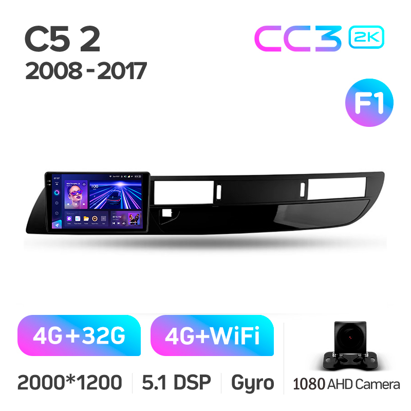 Android head unit Teyes CC3 4+32 Gb Citroen C5 2 2008-2017 (F1) 9" 2k (L1)