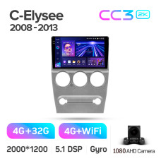Android head unit Teyes CC3 4+32 Gb Citroen C-Elysee 2008-2013 9" 2k