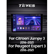 Android head unit Teyes CC3 6+128 Gb with 360° surround view° Citroen Jumpy III 3 SpaceTourer 1 / Peugeot Expert III 3 2016-2021 9" 2k (L1)