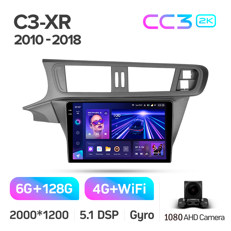 Android head unit Teyes CC3 6+128 Gb Citroen C3-XR (F2) 2010-2018 10" 2k