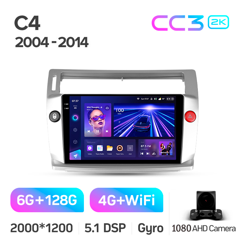 Android head unit Teyes CC3 6+128 Gb Citroen C4 LA LC C-Triomphe C-Quatre 2004-2014 9" 2k