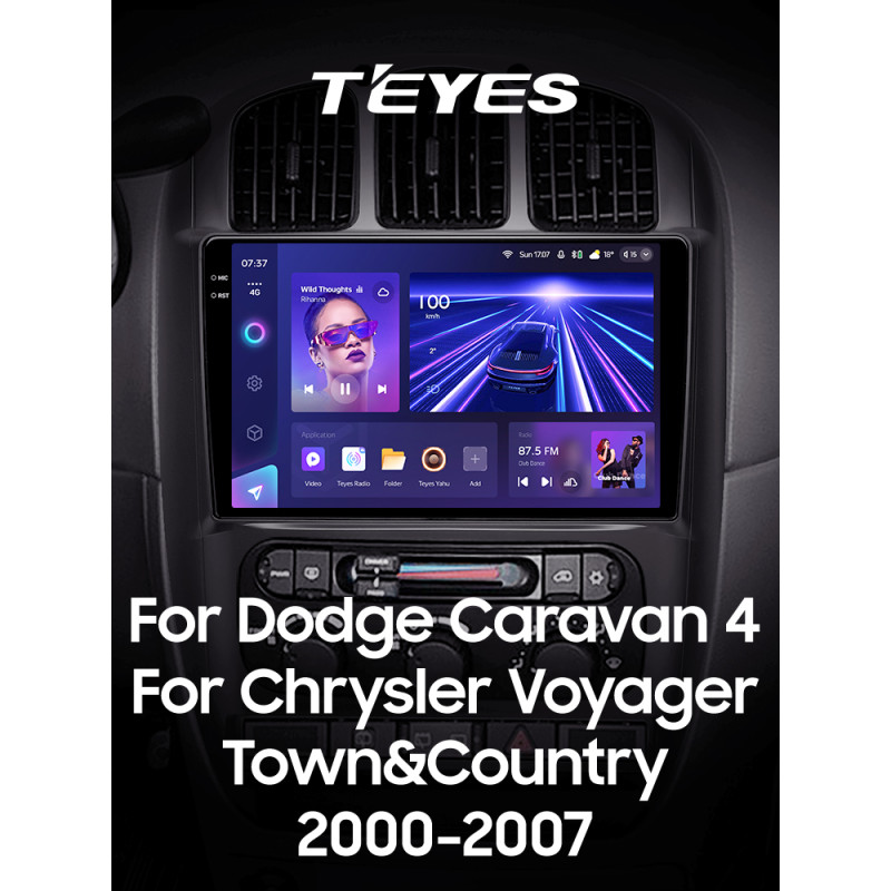 Android head unit Teyes CC3 4+32 Gb Dodge Caravan 4 For Chrysler Voyager RG RS For Town and Country RS 2000-2007 (A) 10" 2k (L1)