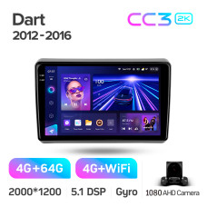 Android head unit Teyes CC3 4+64 Gb Dodge Dart 2012 - 2016 9" 2k