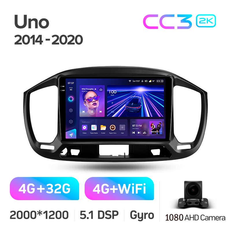 Android head unit Teyes CC3 4+32 Gb Fiat Uno 2014-2020 9" 2k (L1)