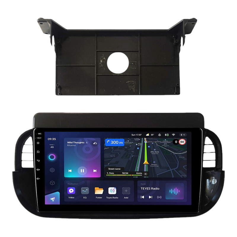 Android head unit Teyes CC3L 4+64 Gb Fiat 500 2007-2015 Black 9"
