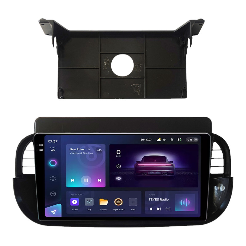 Android head unit Teyes CC3 4+64 Gb Fiat 500 2007-2015 Black 9" 2k