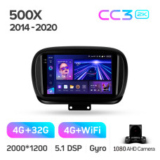 Android head unit Teyes CC3 4+32 Gb Fiat 500X 2014-2020 9" 2k (L1)