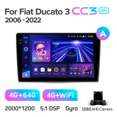 Android head unit Teyes CC3 4+64 Gb Fiat Ducato 3 For Peugeot Boxer 2 For Citroen Jumper 2 2006-2022 (A) 9" 2k