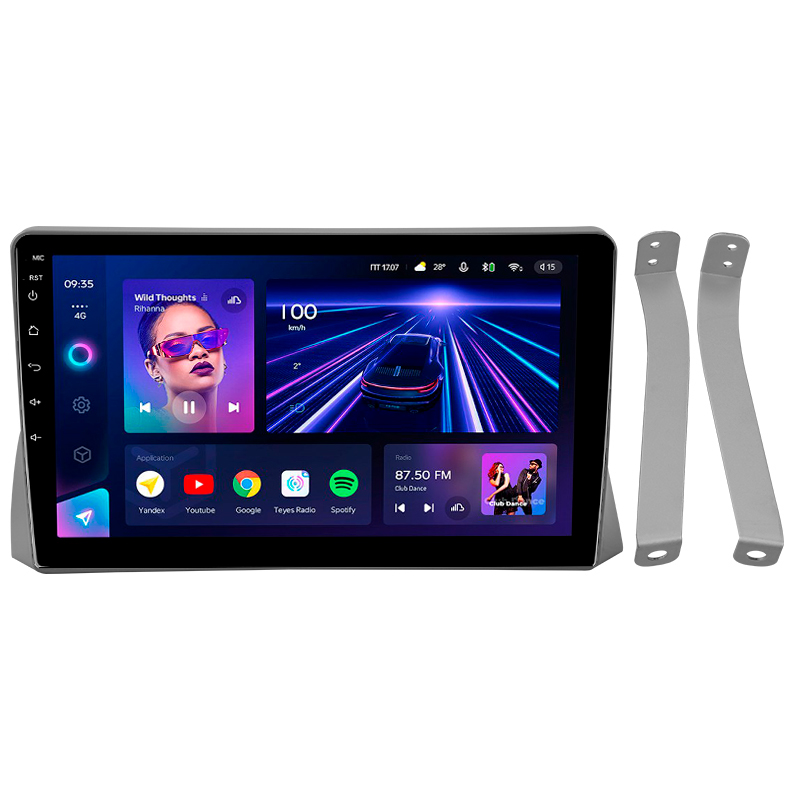 Android head unit Teyes CC3 4+32 Gb Fiat Siena Palio Albea Weekend 2004-2006 (F2) 9"