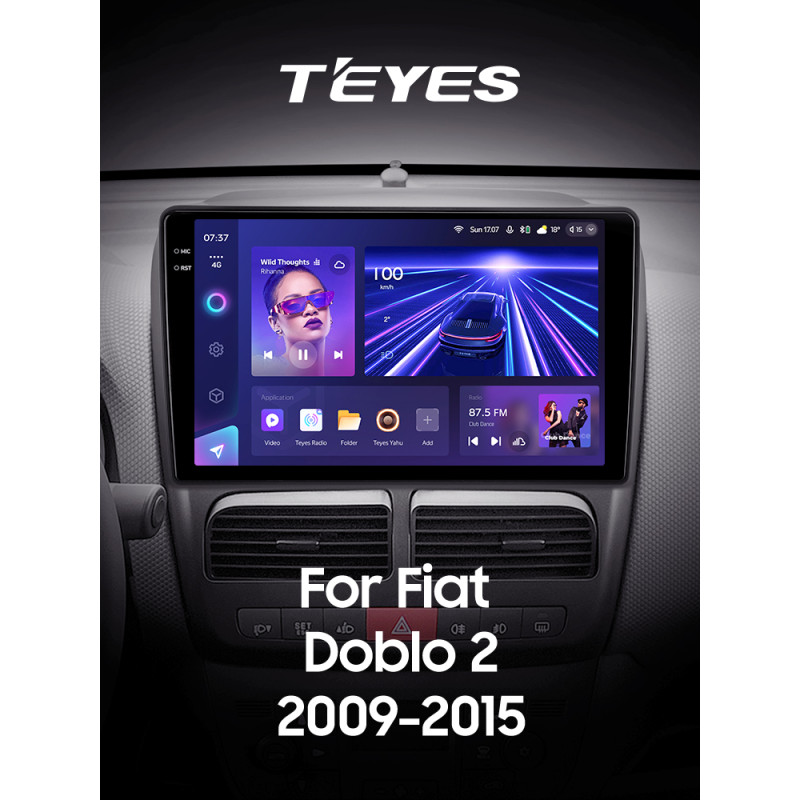 Android head unit Teyes CC3 6+128 Gb Fiat Doblo 2 II 263 2009-2015 9" 2k (L1)