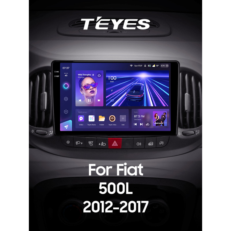 Android head unit Teyes CC3 4+64 Gb Fiat 500L (1 Din) 2012-2017 10" 1din 2k (L1)