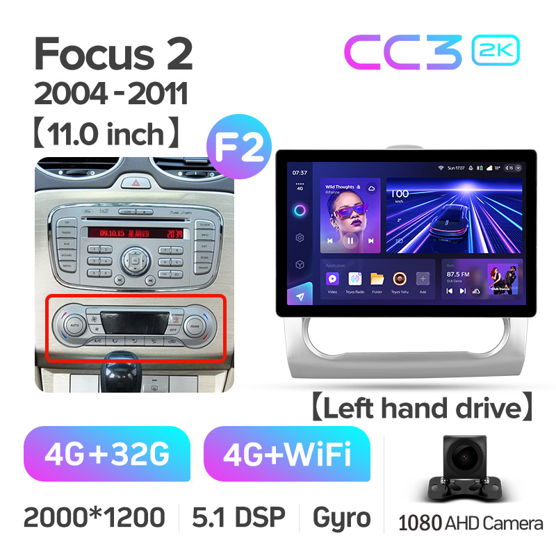 Android head unit Teyes CC3 4+32 Gb Ford Focus 2 Mk 2 2004-2011 (F2) 11" 2k