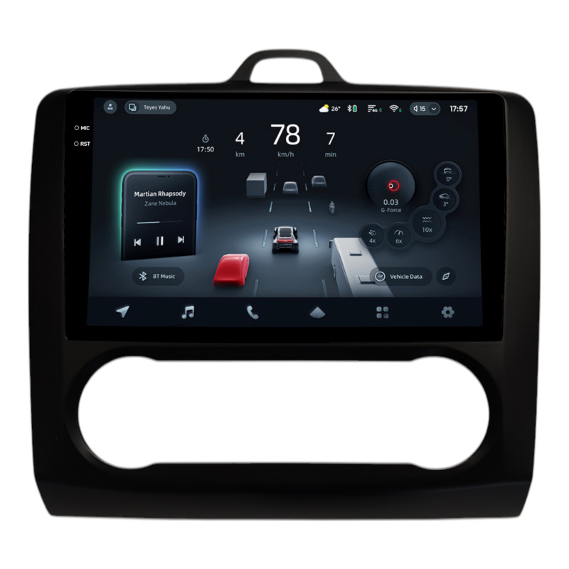 Štátní magnetofon Teyes CC4 Pro 8+128 GB pro Ford Focus 2004–2014 (AT, AC), černý, 9 palců, 2K