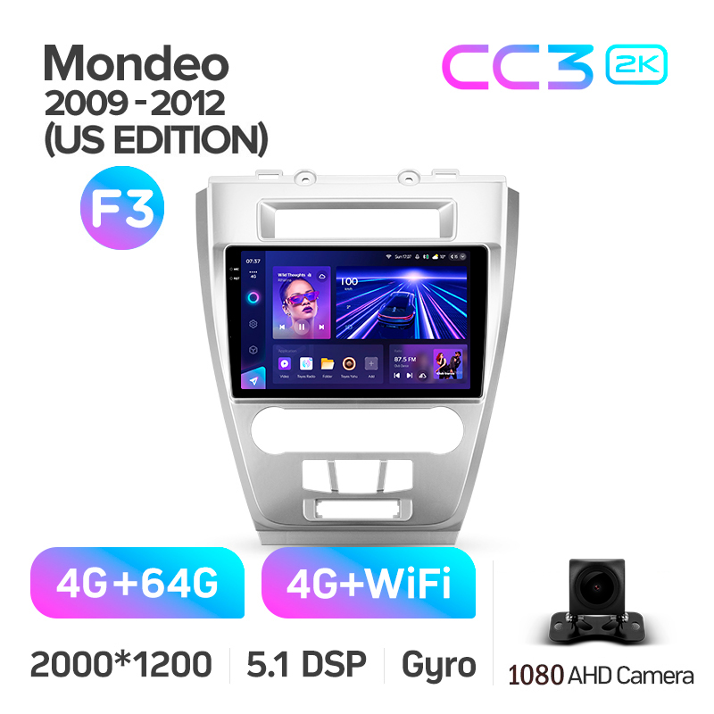Android head unit Teyes CC3 4+64 Gb Ford Mondeo (F3) (US EDITION) 2009-2012 10" 2k