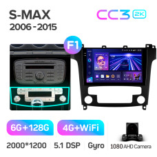 Android head unit Teyes CC3 6+128 Gb Ford S-MAX 1 2006-2015 (F1) 9" 2k