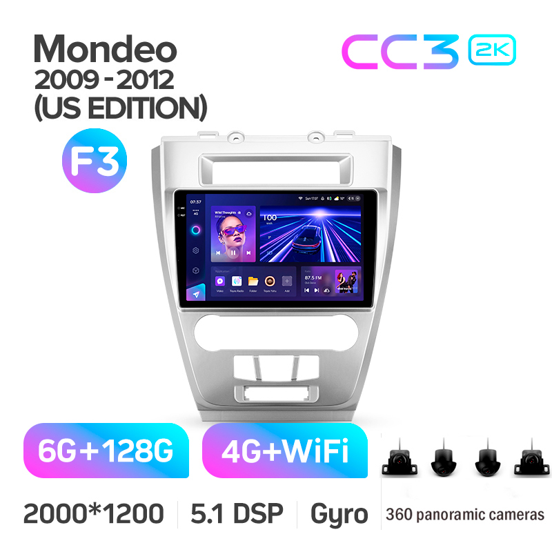 Estéreo de fábrica Teyes CC3 6+128 GB con pantalla panorámica 360° para Ford Mondeo (F3) (EDICIÓN US) 2009-2012, 10
