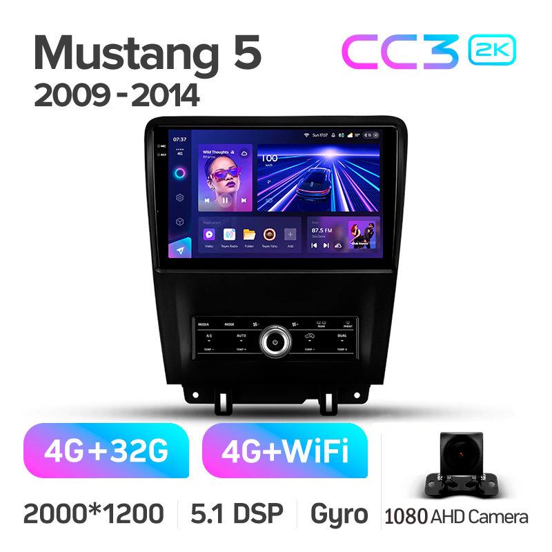 Android head unit Teyes CC3 4+32 Gb Ford Mustang 5 S-197 (F1) 2009-2014 10" 2k (L3)