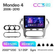 Android head unit Teyes CC3 6+128 Gb with 360° surround view° Ford Mondeo 4 2006-2010 10" 2k