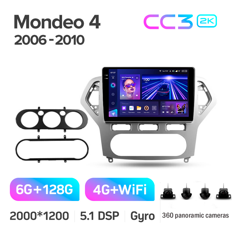 Estéreo de fábrica Teyes CC3 6+128 GB con pantalla panorámica 360° para Ford Mondeo 4 (2006-2010), 10