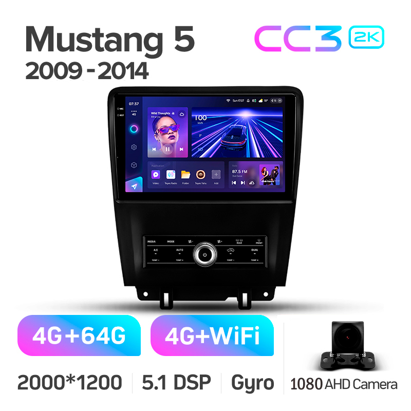 Android head unit Teyes CC3 4+64 Gb Ford Mustang 5 S-197 (F1) 2009-2014 10" 2k (L3)