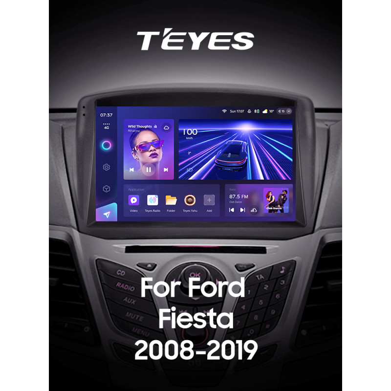 Android head unit Teyes CC3 6+128 Gb with 360° surround view° Ford Fiesta Mk 6 (F2) 2008-2019 (B) 9" 2k
