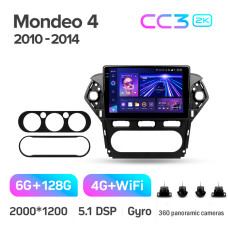 Android head unit Teyes CC3 6+128 Gb with 360° surround view° Ford Mondeo 4 2011-2014 10" 2k