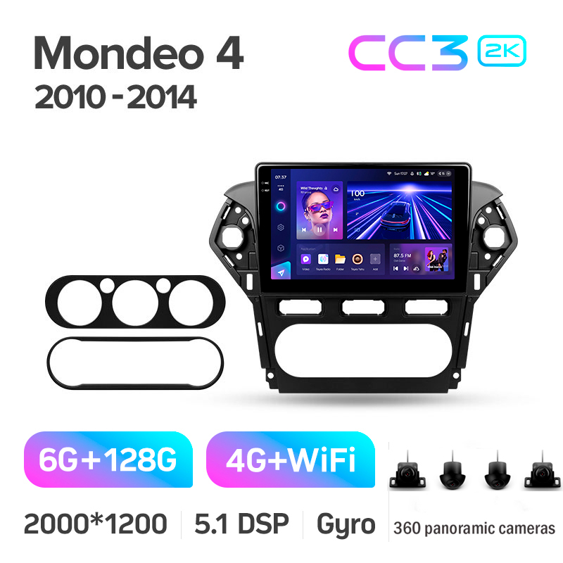 Odtwarzacz multimedialny Teyes CC3 6+128 GB z kamerą 360° do Ford Mondeo IV (2011–2014), 10