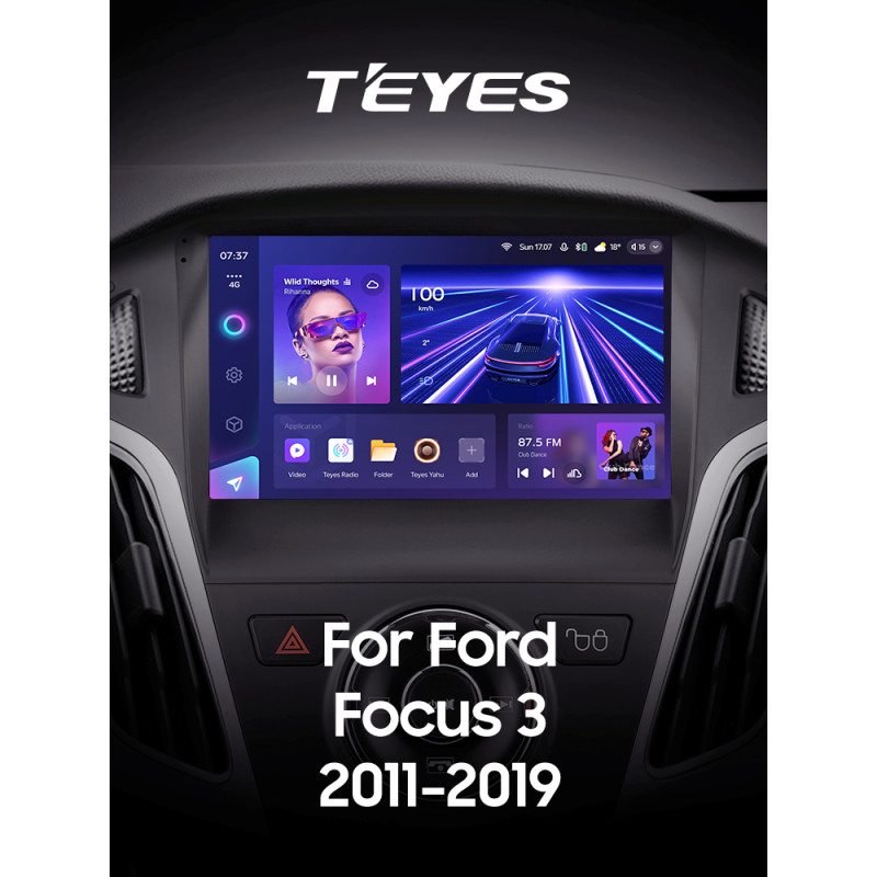 Štátní magnetofon Teyes CC3 6+128 GB s kruhovým pohledem 360° pro Ford Focus 3 Mk 3 2011–2019, 9