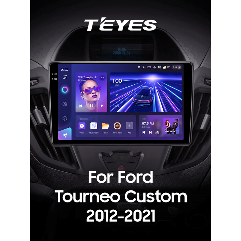 Android head unit Teyes CC3 4+32 Gb Ford Tourneo Custom 1 I Transit (F1) 2012-2021 9" 2k