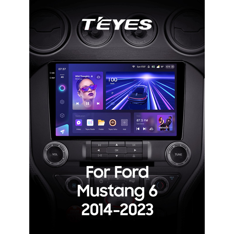 Android head unit Teyes CC3 6+128 Gb with 360° surround view° Ford Mustang VI S550 (F1) 2014-2023 9" 2k (L1)