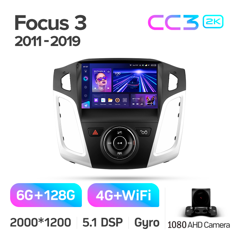 Android head unit Teyes CC3 6+128 Gb Ford Focus 3 Mk 3 2011-2019 9" 2k (L1)