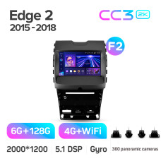 Android head unit Teyes CC3 6+128 Gb with 360° surround view° Ford Edge 2 2015-2018 (F2) 9" 2k (L1)